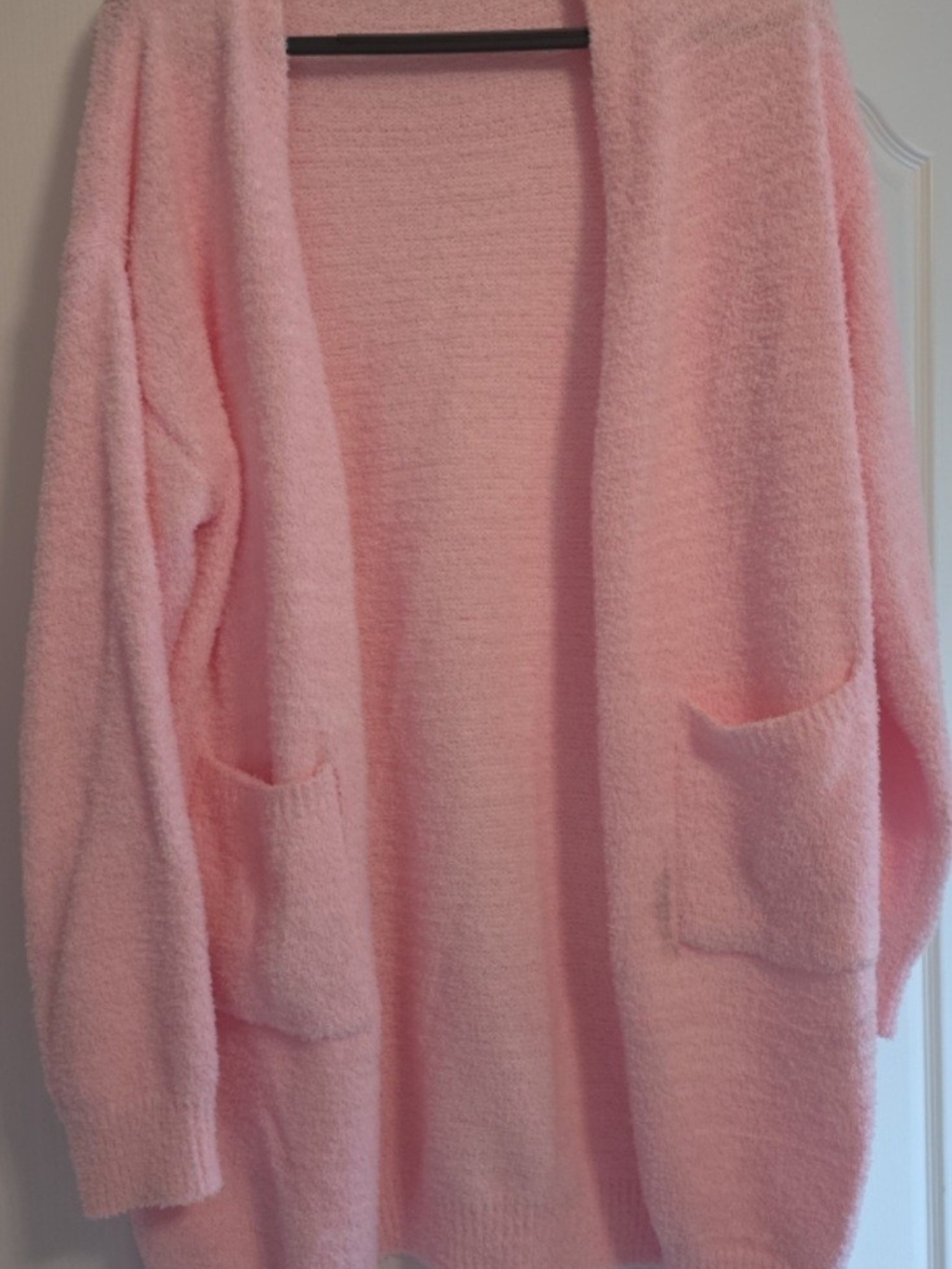Soft Open-Front Pink Women's Sweater Cardigan